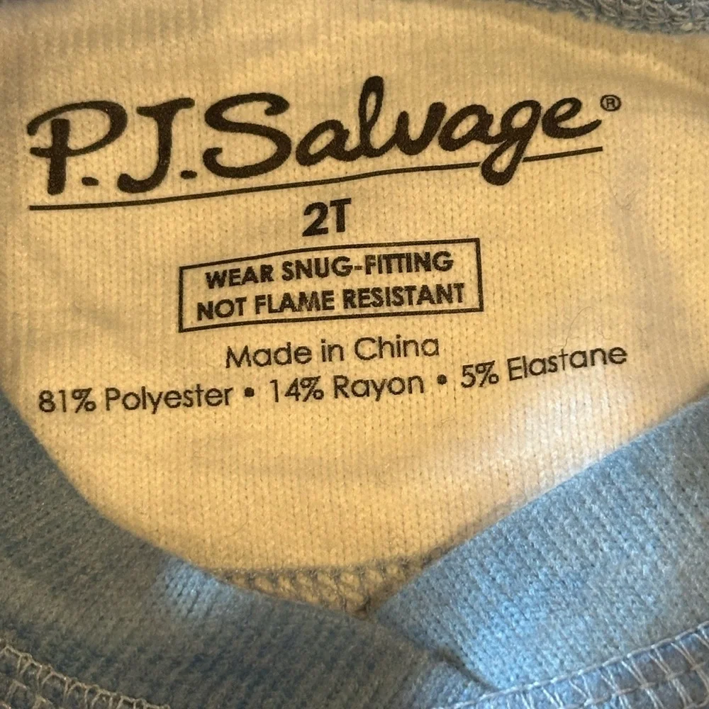 P.J. SALVAGE kids Pajama Set Denim Ombre Crew Neck Elastic Waist Pull On